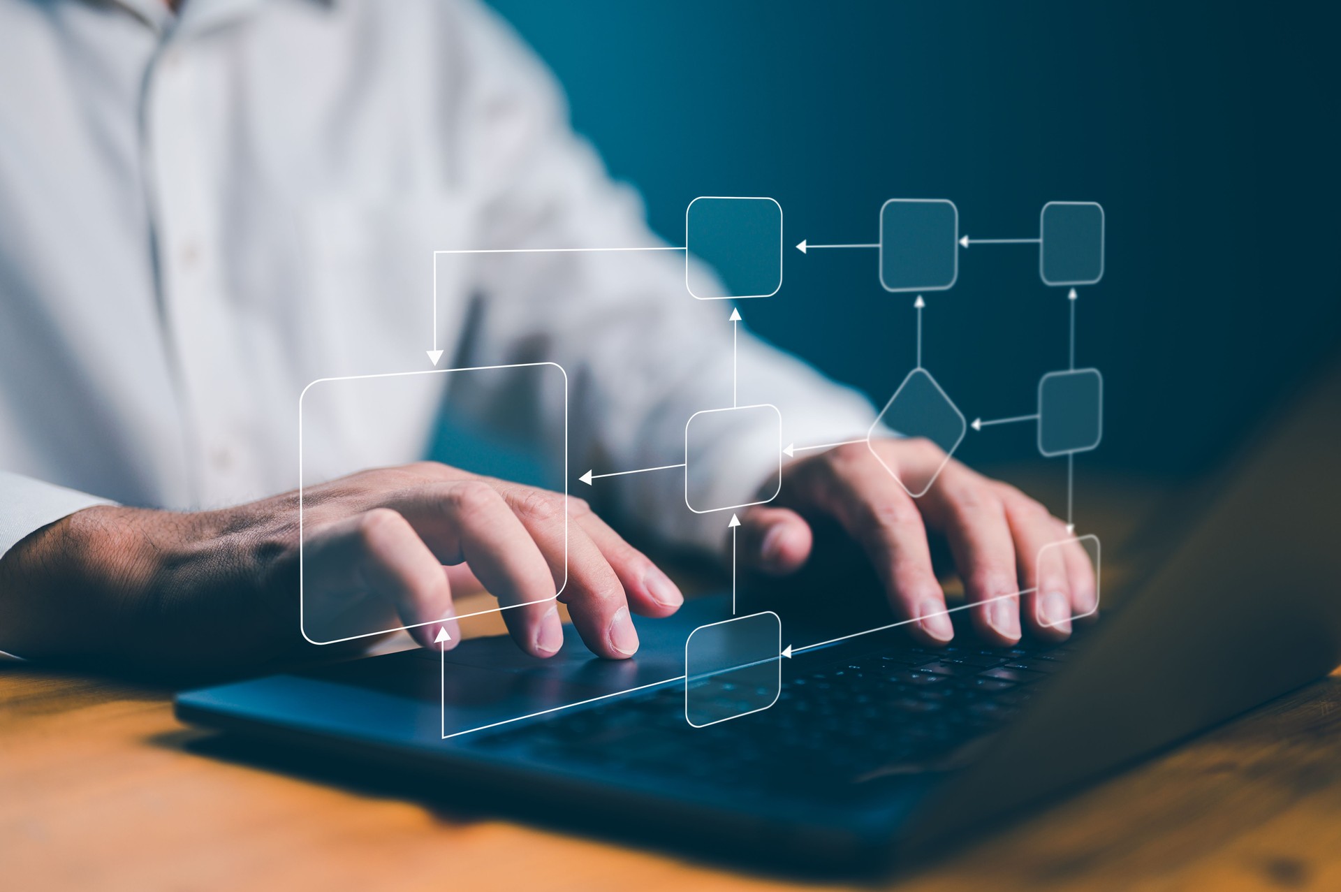 Business process and workflow automation with flowchart, Scheme of hierarchy management of corporate and processing management, Problem-Solving, Workflow, Monitoring and Evaluation, quality control.